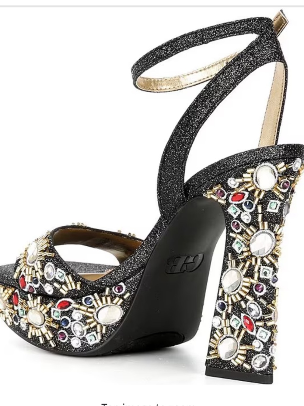 NWOB $149 GB Enchant-Ment Beaded Jewel Platform Dress Sandals – Size 8 - Picture 3 of 7